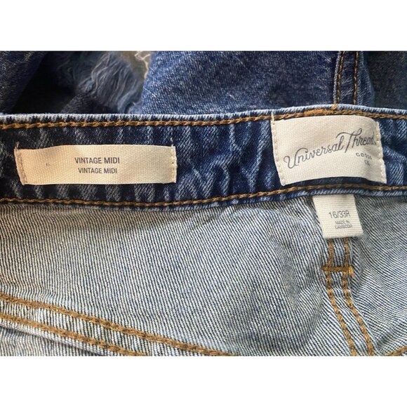 Universal Thread Vintage Midi Cut Off Shorts High Rise Womens 16/33R Denim 050 - Picture 7 of 7